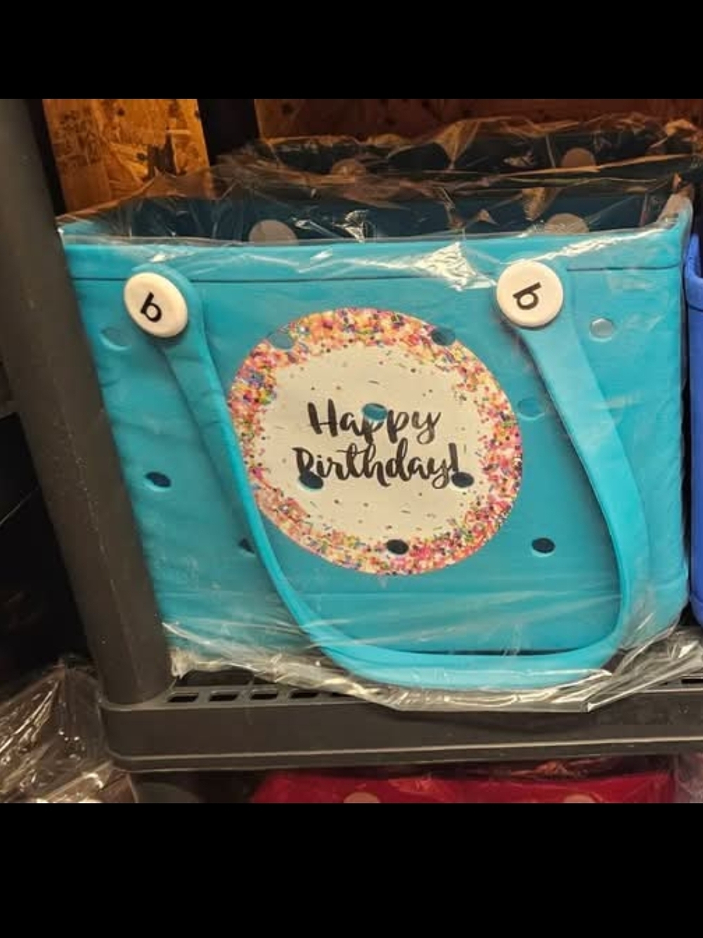 Happy Birthday Blue SMALL BOGG LIKE BAG